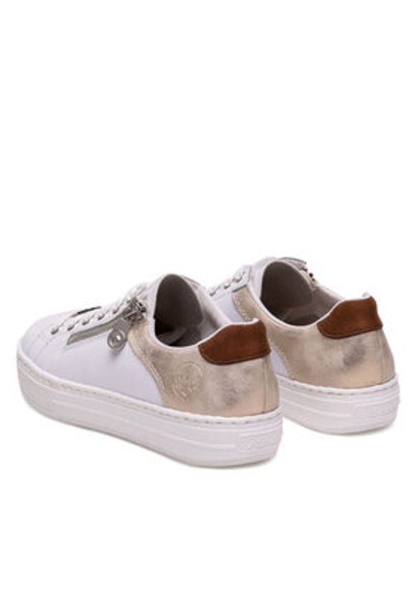 Rieker Sneakersy L59A1-81 Biały. Kolor: biały. Materiał: skóra