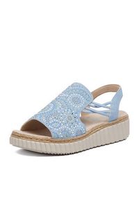 Rieker Sandały CEO-69246-10 Niebieski jasny. Kolor: niebieski. Materiał: materiał #7
