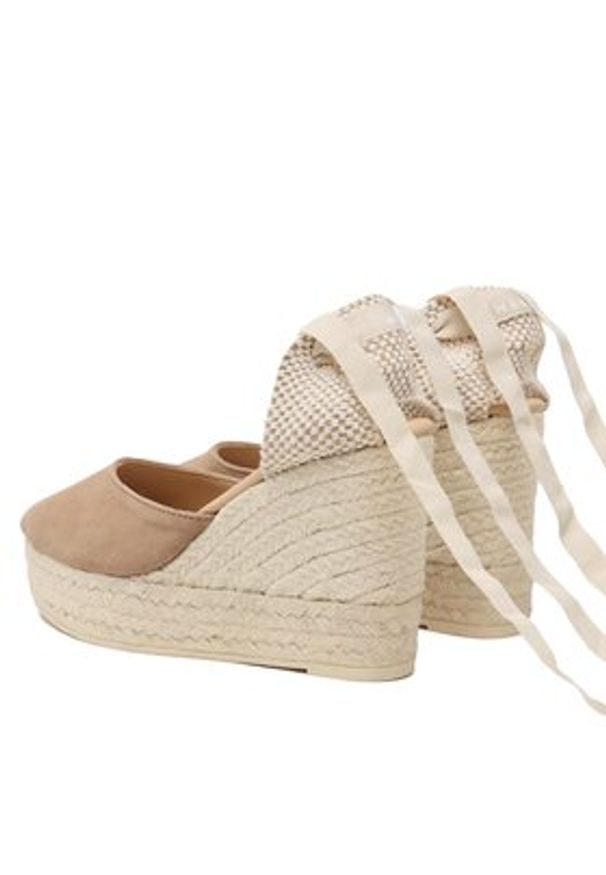 Manebi Espadryle Wedge Espadrilles W 1.9 WV Brązowy. Kolor: brązowy. Materiał: skóra, zamsz