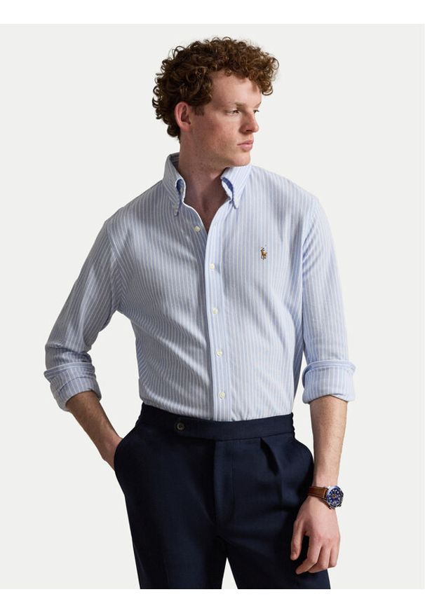 Polo Ralph Lauren Koszula 710B25852001 Niebieski jasny Regular Fit. Typ kołnierza: polo. Kolor: niebieski. Materiał: bawełna