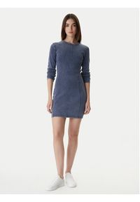 Hugo - HUGO Sukienka dzianinowa Nopal 50552814 Niebieski Slim Fit. Kolor: niebieski. Materiał: bawełna #4