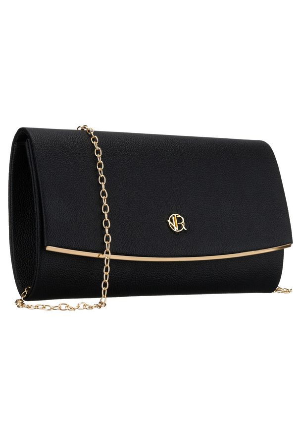 ROVICKY - Czarna kopertówka damska wykonana ze skóry ekologicznej, zapinana klipsem magnetycznym Rovicky R-XS028-1. Kolor: czarny. Materiał: skórzane. Styl: elegancki