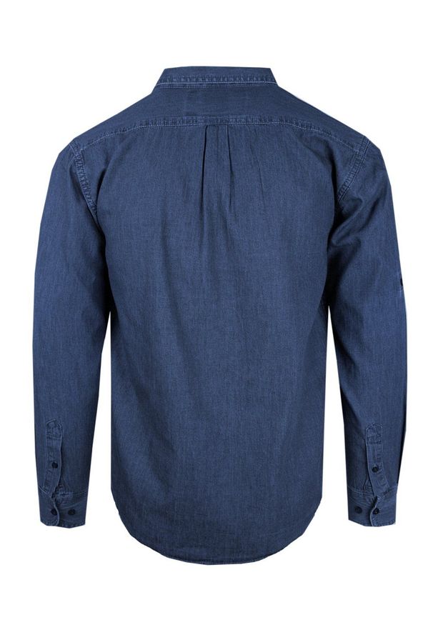 Sportowa, Bawełniana Koszula Męska - Pako Jeans - Jeansowa. Okazja: na co dzień. Kolor: niebieski. Materiał: bawełna. Styl: sportowy