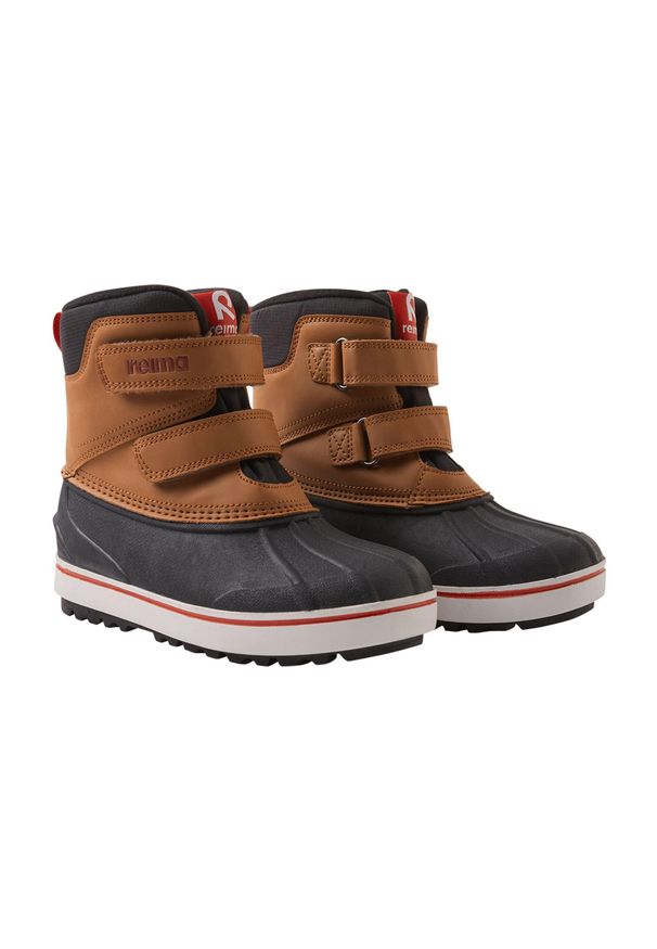 Buty zimowe dla dziecka na rzepy Reima Coconi. Zapięcie: rzepy. Kolor: brązowy. Sezon: zima