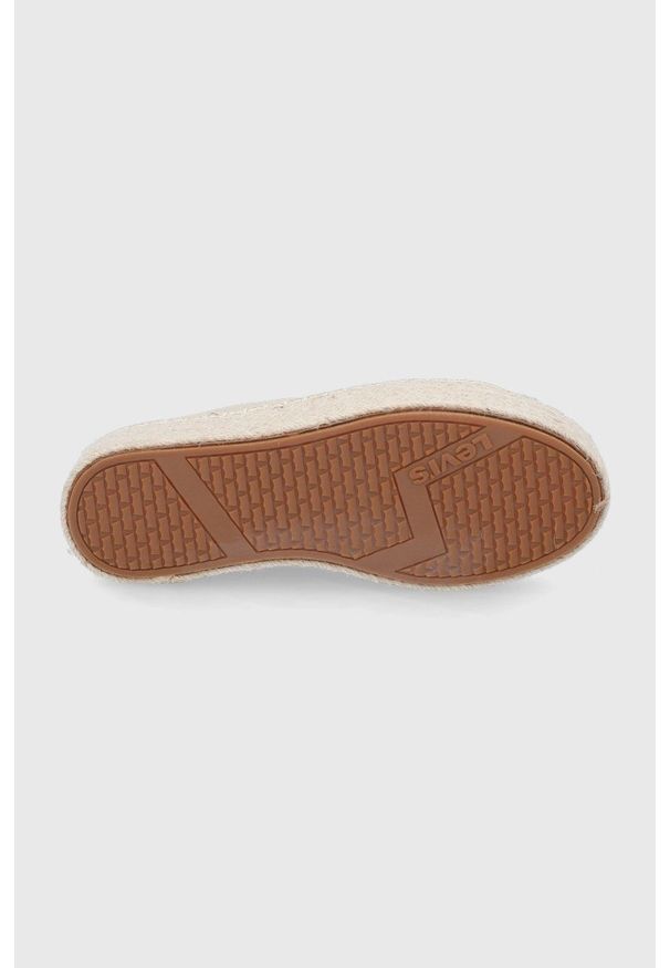 Levi's® - Levi's tenisówki Tijuana 2.0 Espedrille damskie kolor beżowy. Okazja: na spotkanie biznesowe. Zapięcie: sznurówki. Kolor: beżowy. Materiał: guma. Obcas: na platformie. Styl: biznesowy