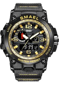 SMAEL - ZEGAREK MĘSKI WOJSKOWY MILITARNY SPORTOWY WODOODPORNY DATA ALARM + PUDEŁKO. Styl: sportowy, militarny