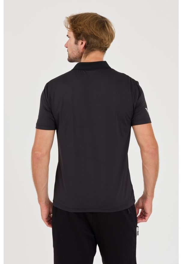 EA7 Emporio Armani - EA7 Czarna męska koszulka polo Ventus 7, Rozmiar XL. Typ kołnierza: polo. Kolor: czarny