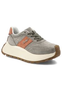Zielone Sneakersy Filippo Obuwie Damskie Na Solidnej Podeszwie. Okazja: na co dzień. Kolor: pomarańczowy. Materiał: zamsz. Szerokość cholewki: normalna. Styl: casual