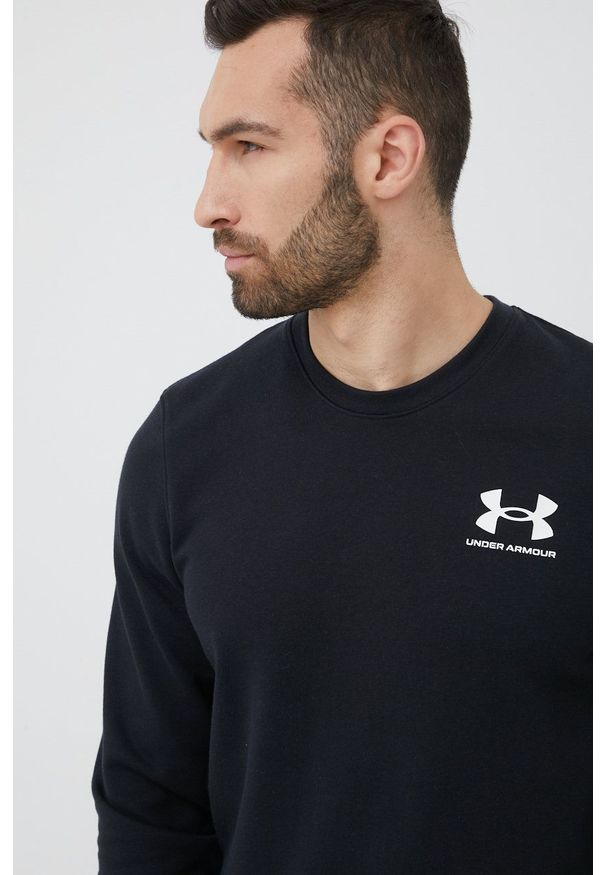 Under Armour bluza 1370404 męska kolor czarny gładka. Kolor: czarny. Materiał: dzianina. Wzór: gładki