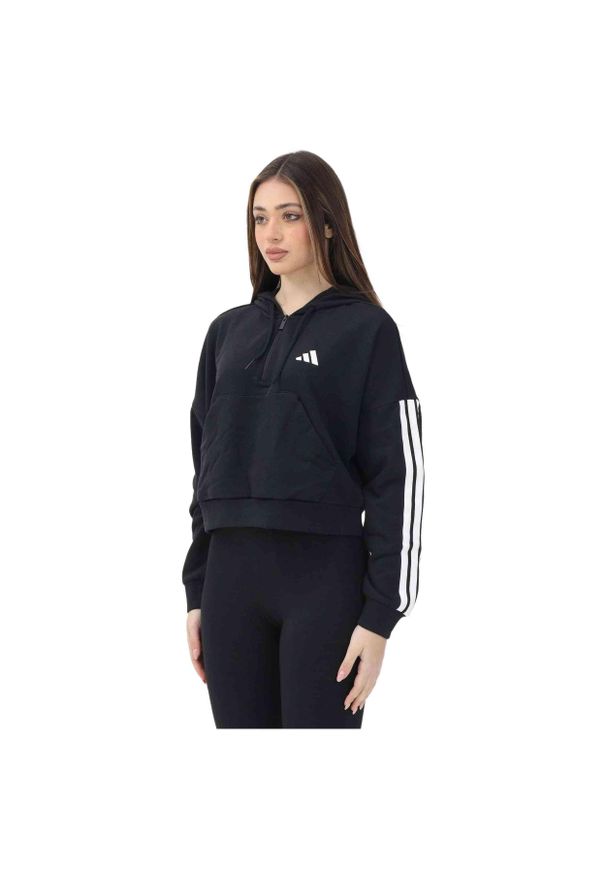 Bluza Adidas Sport W 3S Ft Qz Hd Damskie. Kolor: czarny. Sport: fitness