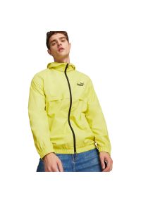 Kurtka Puma Ess Solid Windbreaker, Mężczyźni. Kolor: zielony. Materiał: puch, poliester, materiał. Sport: turystyka piesza
