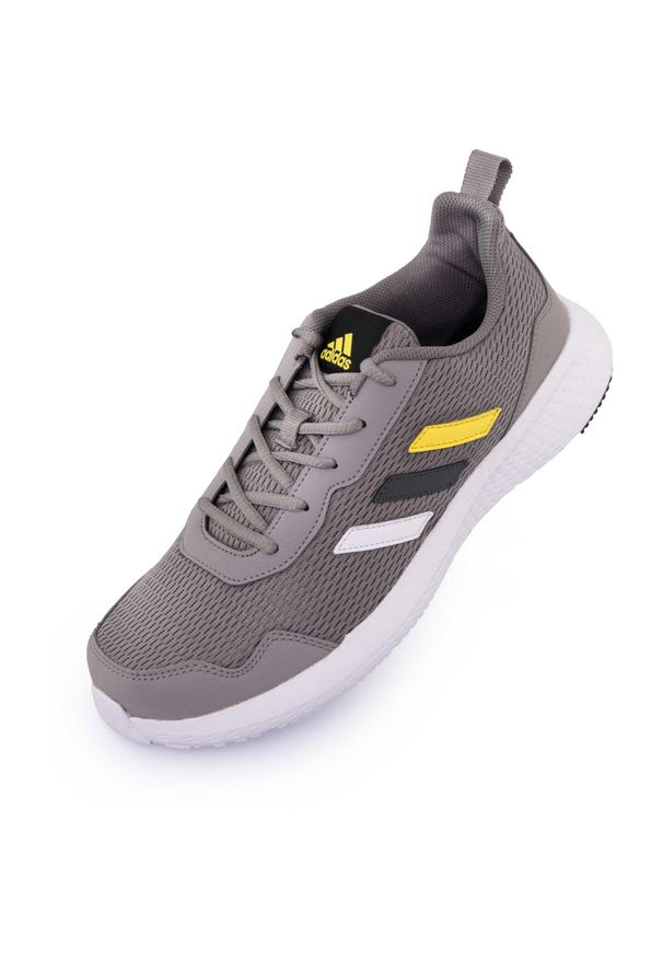 Męskie buty do biegania Adidas Peprun w szarości. Kolor: szary, żółty, biały, wielokolorowy. Sport: bieganie
