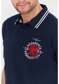 Aeronautica Militare - AERONAUTICA MILITARE Granatowa męska koszulka Polo M.C., Rozmiar XL. Typ kołnierza: polo. Kolor: niebieski #4