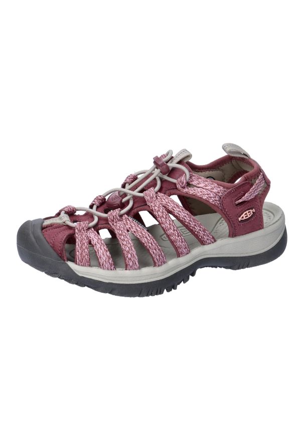 keen - Buty trekkingowe damskie Keen Whisper. Kolor: czerwony, różowy, wielokolorowy. Materiał: syntetyk, materiał. Szerokość cholewki: normalna. Styl: sportowy. Sport: turystyka piesza