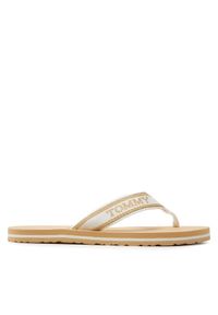 TOMMY HILFIGER - Tommy Hilfiger Japonki Hilfiger Beach Sandal FW0FW07905 Beżowy. Kolor: beżowy