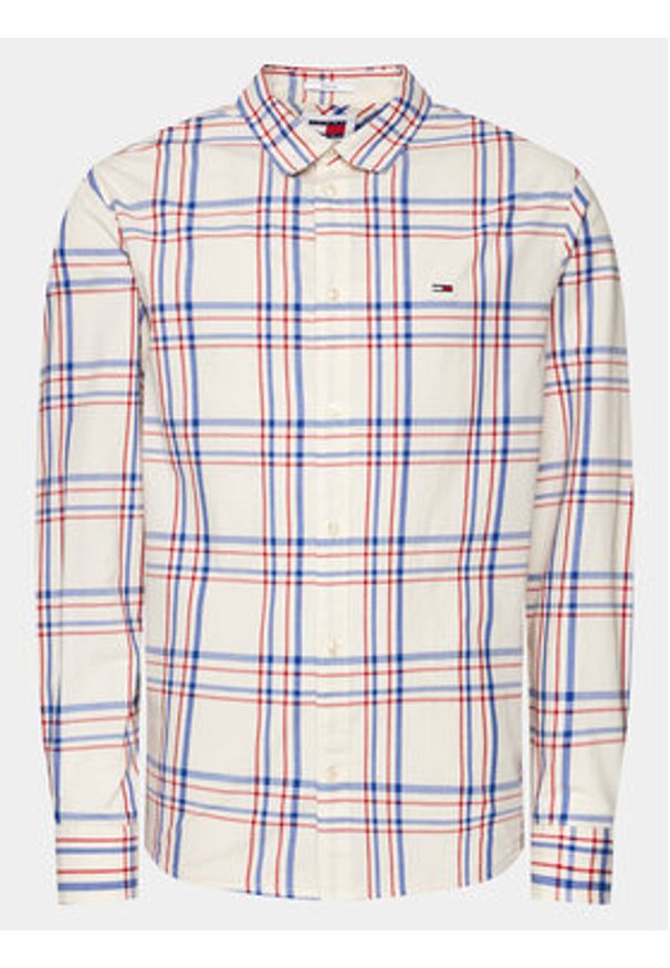 Tommy Jeans Koszula Poplin DM0DM18968 Kolorowy Regular Fit. Materiał: bawełna. Wzór: kolorowy