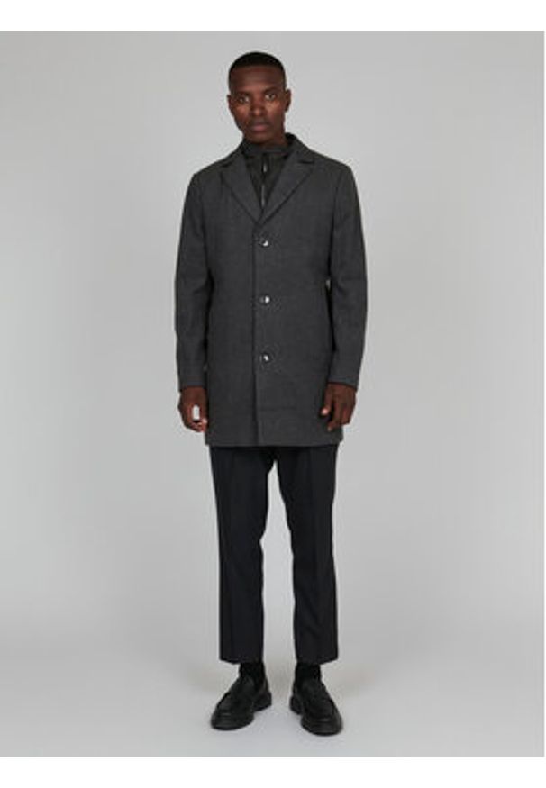 Matinique Płaszcz wełniany 30206267 Szary Regular Fit. Kolor: szary. Materiał: wełna
