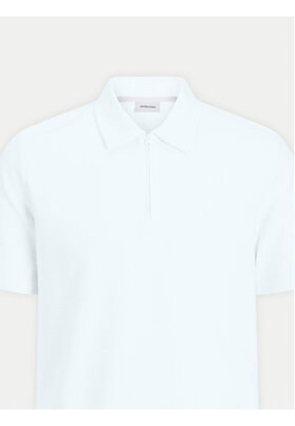 Jack & Jones Polo Benja 12269338 Biały Regular Fit. Typ kołnierza: polo. Kolor: biały. Materiał: bawełna
