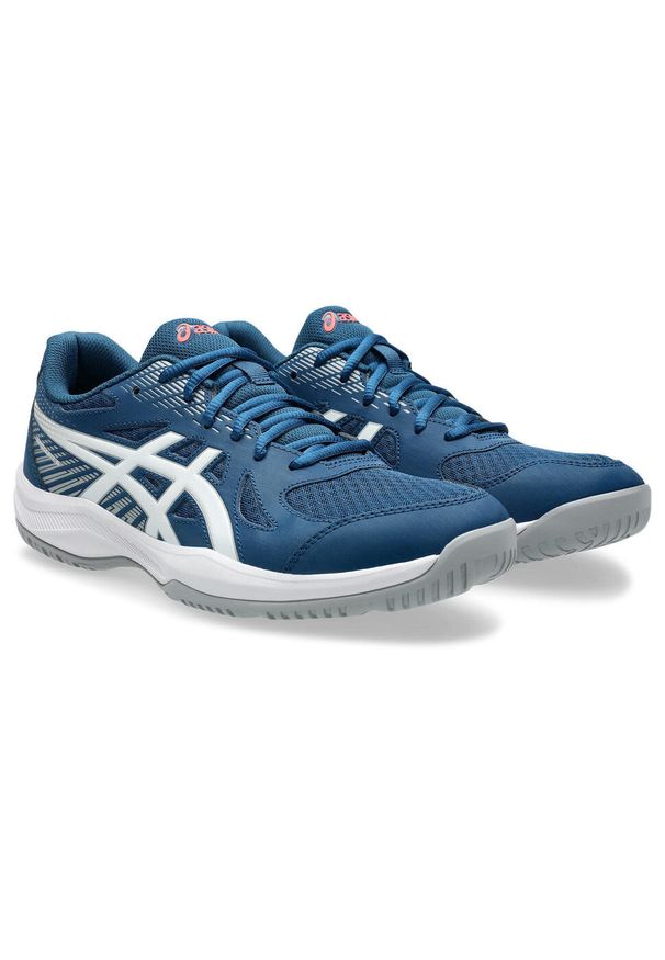 Asics - Buty do siatkówki męskie, Upcourt 6. Kolor: biały, szary, niebieski, wielokolorowy. Sport: siatkówka