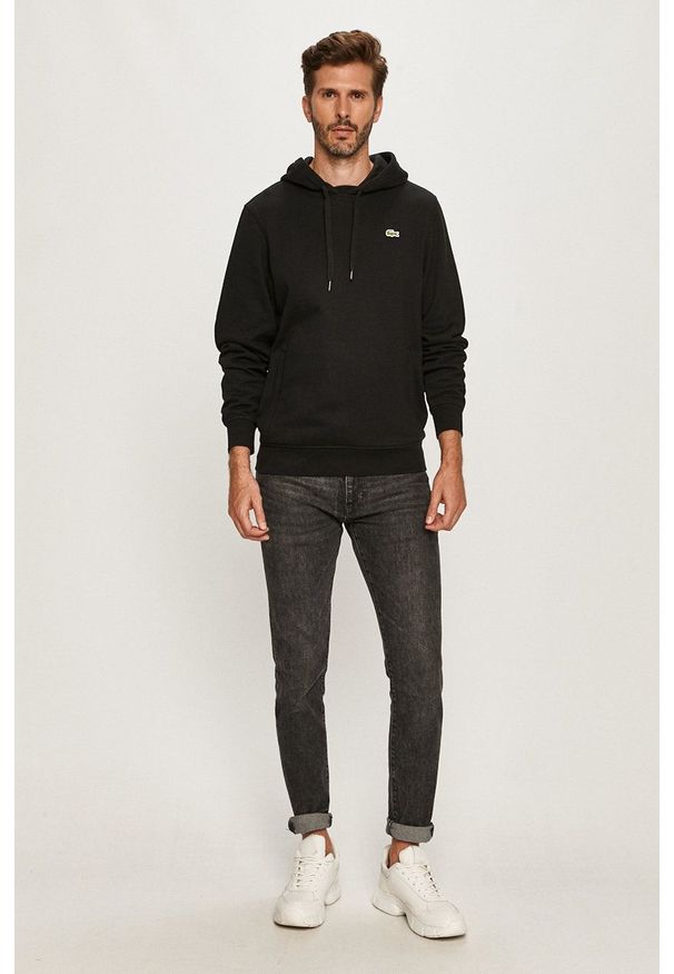 Lacoste - Bluza. Okazja: na co dzień. Kolor: czarny. Materiał: dzianina. Wzór: gładki. Styl: casual