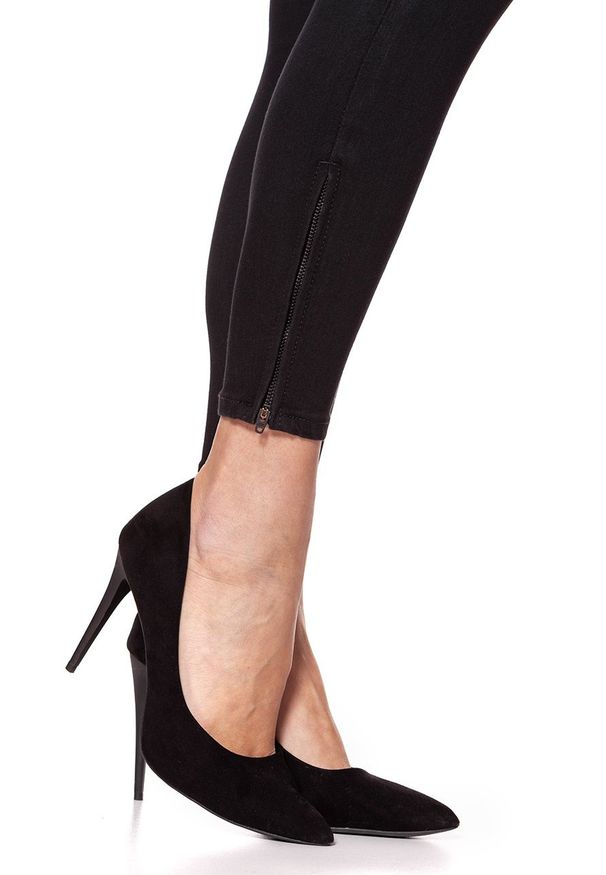 Lee - SPODNIE DAMSKIE LEE SCARLETT CROPPED BLACK RINSE L30CAE47 112106320. Wzór: aplikacja