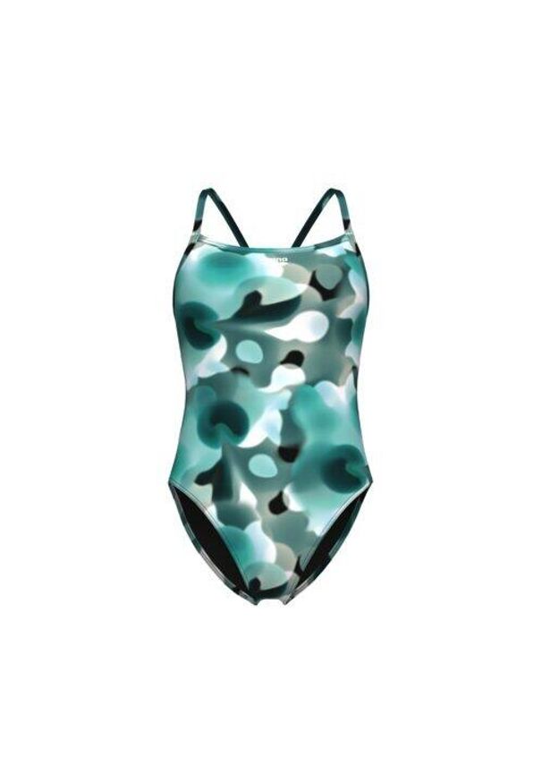 Jednoczęściowy kostium kąpielowy w kamuflaż dla kobiet Arena Challe. Kolor: wielokolorowy, zielony