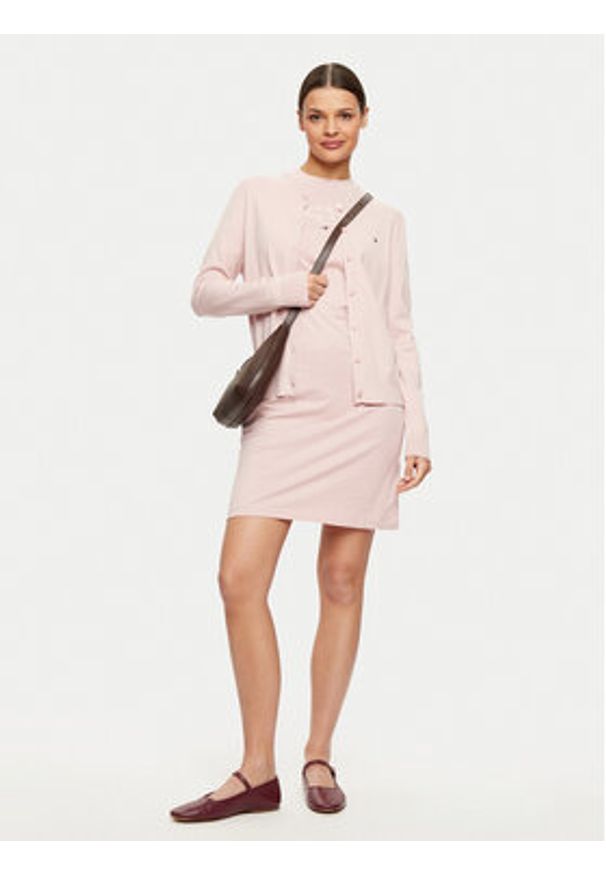 TOMMY HILFIGER - Tommy Hilfiger Sukienka codzienna WW0WW43830 Różowy Regular Fit. Okazja: na co dzień. Kolor: różowy. Materiał: bawełna. Typ sukienki: proste. Styl: casual