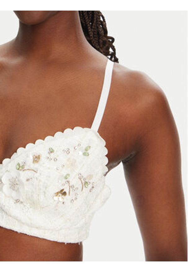 Elisabetta Franchi Biustonosz braletka RG00252E2 360 Biały Slim Fit. Kolor: biały. Materiał: syntetyk