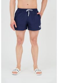 Emporio Armani - EMPORIO ARMANI Męskie spodenki kąpielowe granatowe, Rozmiar 52. Kolor: niebieski. Materiał: poliester #1