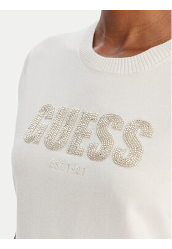 Guess Sweter W6RR47 Z2NQ2 Écru Regular Fit. Materiał: wiskoza