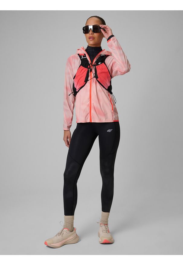 4f - 4F Legginsy do biegania szybkoschnące damskie - czarne M. Stan: podwyższony. Kolor: czarny. Długość: długie. Sport: fitness, bieganie