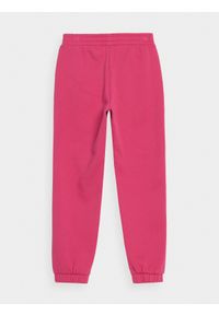 4f - Spodnie dresowe joggery dziewczęce. Okazja: na co dzień. Kolor: różowy. Materiał: dresówka. Styl: casual