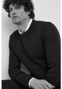 Selected Homme sweter bawełniany męski kolor granatowy. Okazja: na co dzień. Kolor: niebieski. Materiał: bawełna. Długość rękawa: długi rękaw. Długość: długie. Styl: casual #2