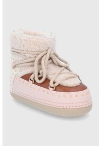 Inuikii Śniegowce kolor beżowy. Nosek buta: okrągły. Zapięcie: sznurówki. Kolor: beżowy. Materiał: wełna, guma. Styl: rockowy #2