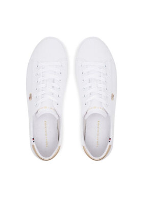 TOMMY HILFIGER - Tommy Hilfiger Sneakersy Vulc Canvas Lace Up Sneaker FW0FW08647 Biały. Kolor: biały. Materiał: materiał