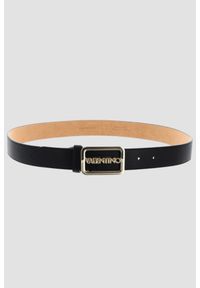Valentino by Mario Valentino - VALENTINO Czarny pasek damski Around Plaque Buckle Belt, Rozmiar L. Kolor: czarny