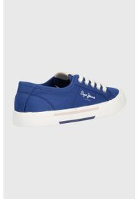 Pepe Jeans tenisówki dziecięce. Nosek buta: okrągły. Zapięcie: sznurówki. Kolor: niebieski. Materiał: guma #5