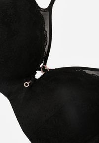 Renee - Czarny Biustonosz z Koronki z Sercem z Cyrkonii Adrievianna. Kolor: czarny. Materiał: koronka. Wzór: koronka #2