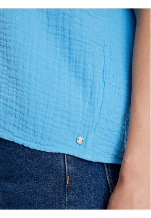 Mustang Bluzka Tulsa 1014904 Niebieski Loose Fit. Kolor: niebieski. Materiał: bawełna