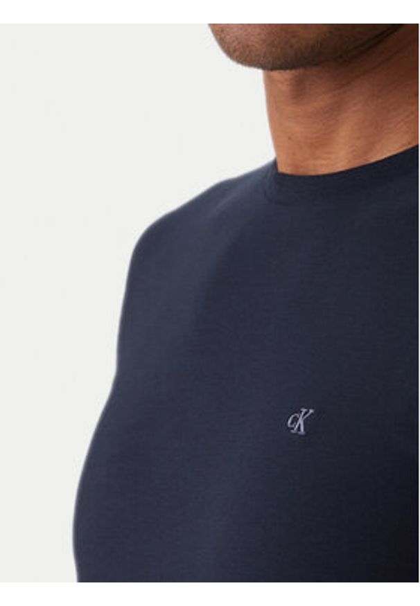 Calvin Klein T-Shirt LV04LC240G Granatowy Slim Fit. Kolor: niebieski. Materiał: bawełna