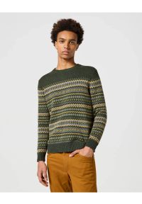 Lee - WRANGLER FAIRISLE SWEATER MĘSKI SWETER CIEPŁY VERDANT GREEN 112357294