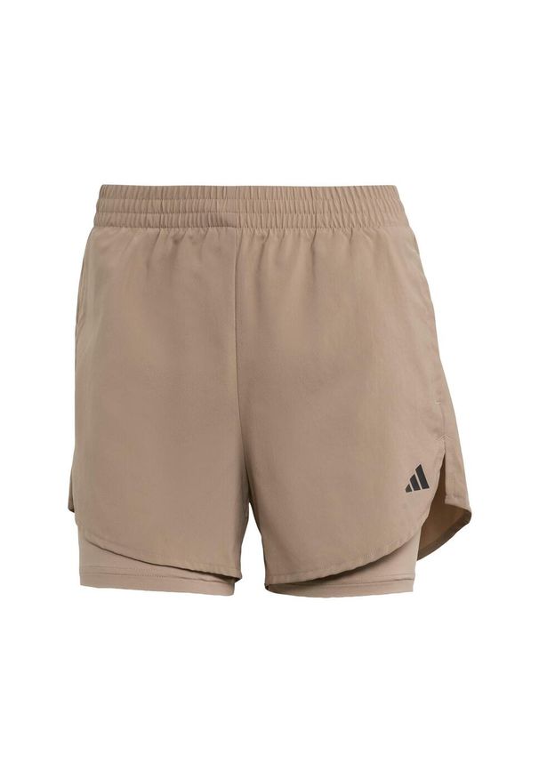 Adidas - AEROREADY Made for Training Minimal Two-in-One Shorts. Kolor: wielokolorowy, czarny, brązowy. Materiał: materiał