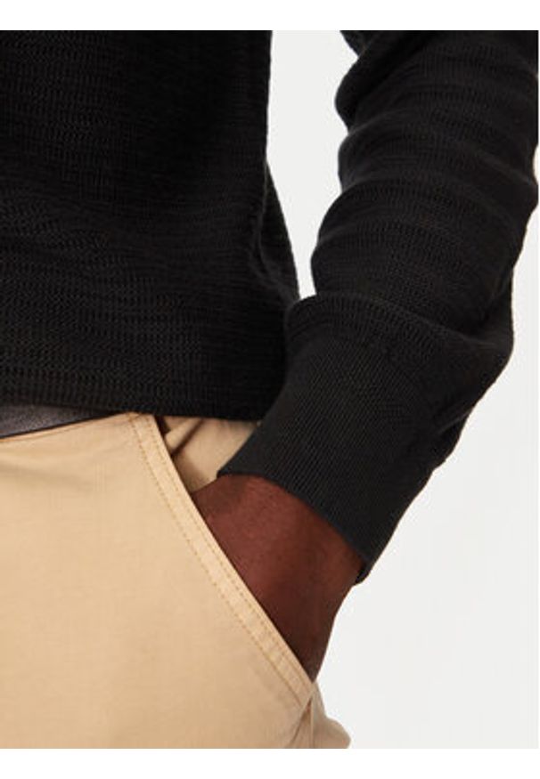 BOSS - Boss Sweter Anion_S 50527584 Czarny Regular Fit. Kolor: czarny. Materiał: bawełna