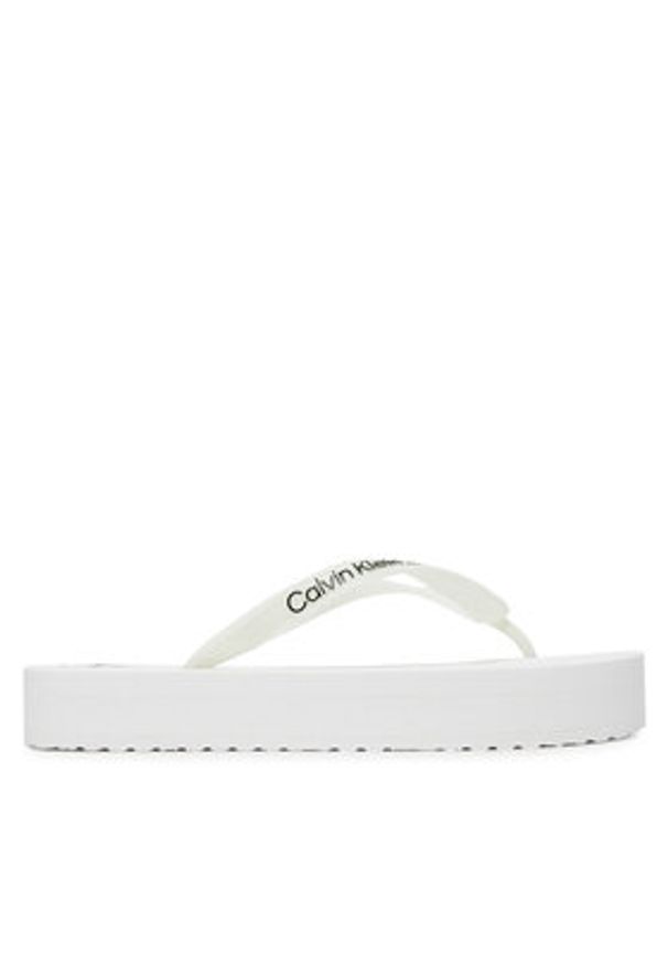 Calvin Klein Jeans Japonki Beach Sandal Flatform Tpu YW0YW01830 Biały. Kolor: biały