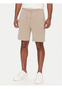 BOSS Szorty sportowe Tracksuit Short 50540752 Beżowy Regular Fit. Kolor: beżowy. Materiał: syntetyk, bawełna. Styl: sportowy