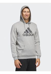 Adidas - adidas Bluza Sportswear Camo Hoodie HA7210 Szary Regular Fit. Kolor: szary. Materiał: bawełna