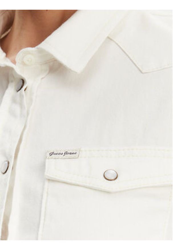 Guess Koszula W5GH35 D5NW1 Biały Regular Fit. Kolor: biały. Materiał: bawełna