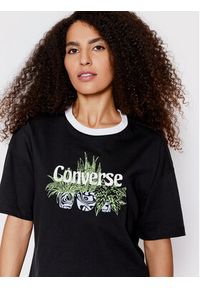 Converse T-Shirt Plant Powered Ringer 10023937-A01 Czarny Loose Fit. Kolor: czarny. Materiał: bawełna #5