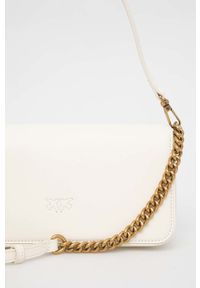 Pinko torebka skórzana kolor biały. Kolor: biały. Materiał: skórzane. Rodzaj torebki: na ramię #5