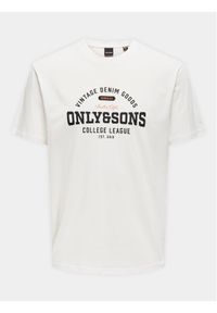 Only & Sons T-Shirt Lenny 22028593 Biały Regular Fit. Kolor: biały. Materiał: bawełna